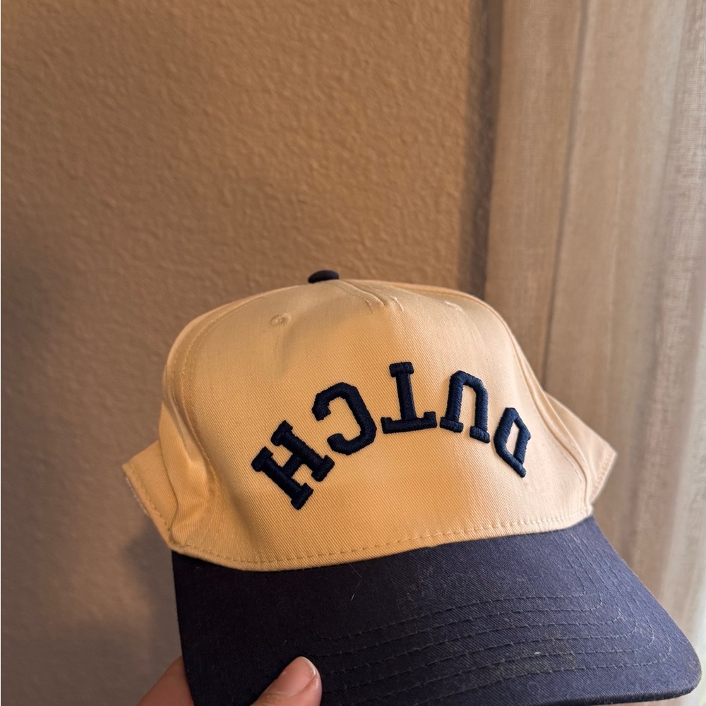 Dutch Bros Cream and Blue Trucker Hat